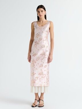 LIMITED EDITION Anna Quan Pink Floral Brocade Maxi Dress